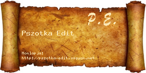 Pszotka Edit névjegykártya